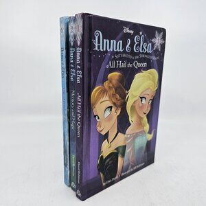Disney Anna & Elsa Books All Hail the Queen/Memory & Magic/Arendelle Cup Lot of3